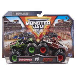 MONSTER JAM PACK X2 AUTOS ESCALA 1:64 MODELOS VR5 58702 GRAVE DIGGER vs ZOMBIE