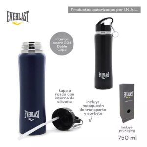 BOTELLA TERMICA EVERLAST 750 ML ACERO INOXIDABLE VR1 14711C NEGRA - Imagen 4