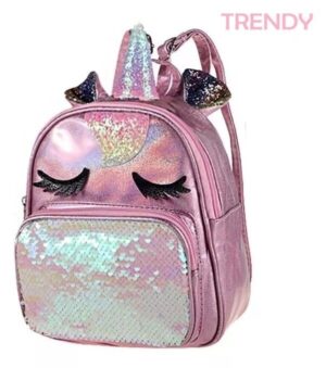 MOCHILA TRENDY JARDIN BRILLO UNICORNIO CUERO ECOLOGICO VR1 51324 ROSA - Imagen 4