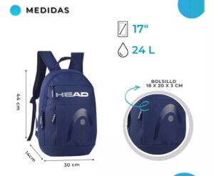 MOCHILA HEAD URBANA DEPORTIVA UNISEX VR1 27403 AZUL - Imagen 2