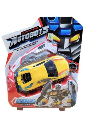 ROBOT TRANSFORMERS EN VEHICULOS VR2 FD2SD126 AUTO AMARILLO