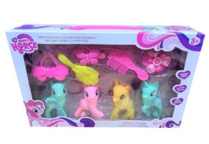 SET X4 PONYS CON ACCESORIOS HAPPY HORSE COD FD13L20-9 - Imagen 5