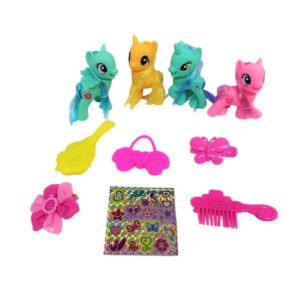 SET X4 PONYS CON ACCESORIOS HAPPY HORSE COD FD13L20-9 - Imagen 4