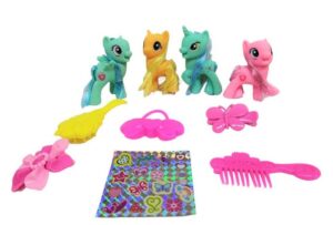 SET X4 PONYS CON ACCESORIOS HAPPY HORSE COD FD13L20-9 - Imagen 3