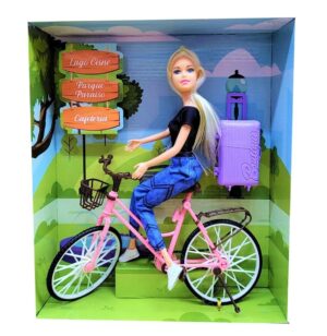 MUÑECA TINY Y SU BICICLETA VIAJERA VR3 53538 REMERA NEGRA
