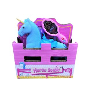 UNICORNIO PEQUEÑO C/ ACCESORIOS PARA PEINAR VR3 53621 CELESTE - Imagen 2