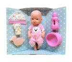 CARINITO BEBOTE MI NENITO CON ACCESORIOS VR1 0913 ROPITA ROSA