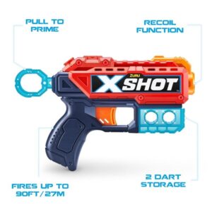 X-SHOT KICKBACK EXCEL RECOIL LANZA 20MTS 8 DARDOS VR2 01163 ROJA Y AZUL - 5760 - Imagen 7