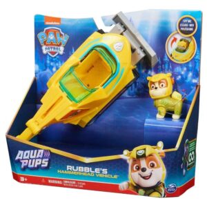 PAW PATROL AQUA PUPS VEHICULO TIBURON MARTILLO TRANSFORMABLE CON RUBBLE COD 17776ARU