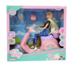 MUÑECA TINY Y SU MOTO CON CASCO VR1 53903 REMERA NEGRA