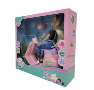MUÑECA TINY Y SU MOTO CON CASCO VR1 53903 REMERA NEGRA - Imagen 3
