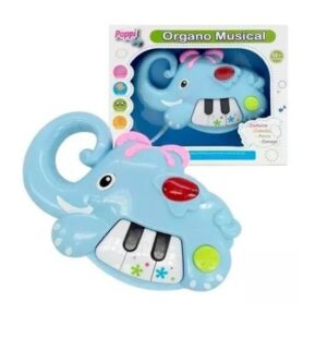 MINI ORGANO POPPI ANIMALITOS C/ LUZ Y SONIDO VR4 MIX3636D ELEFANTE - Imagen 3