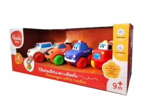 SET X 4 VEHICULOS PLASTISOL BENIC BABY VR2 BB150-A SET CON AUTO POLICIA