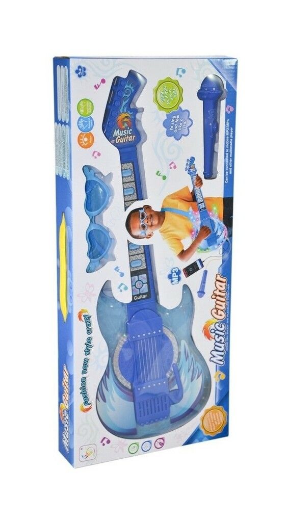 GUITARRA MUSICAL MP3 CON LENTES Y MICROFONO VR1 HD-773 AZUL - HD-773 - Imagen 5