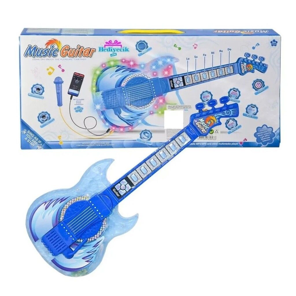 GUITARRA MUSICAL MP3 CON LENTES Y MICROFONO VR1 HD-773 AZUL - HD-773 - Imagen 9