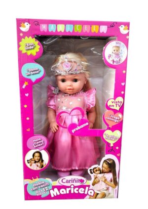 MUNECA MARICELA PRINCESA INTERACTIVA CON ACCESORIOS VR3 825 ROSA ESTRELLAS