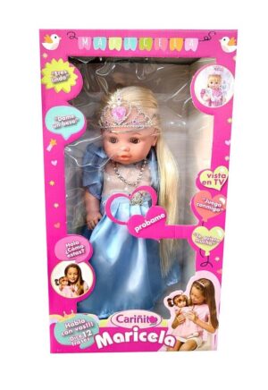MUNECA MARICELA PRINCESA INTERACTIVA CON ACCESORIOS VR2 825 CELESTE ESTRELLAS