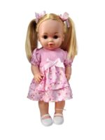 CARINITO MARICELA HABLA FRASES VR12 0495 VESTIDO ROSA CON FLORES