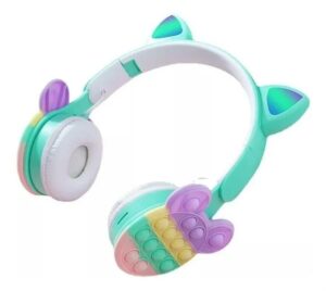 AURICULARES BLUETOOTH VINCHA OREJITAS CON POP IT VR2 B30 VERDE