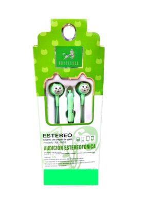AURICULARES ESTEREO INFANTILES OREJAS DE GATO VR2 RE-1002 VERDE