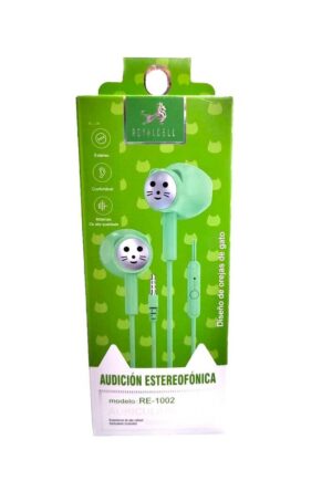 AURICULARES ESTEREO INFANTILES OREJAS DE GATO VR2 RE-1002 VERDE - Imagen 3