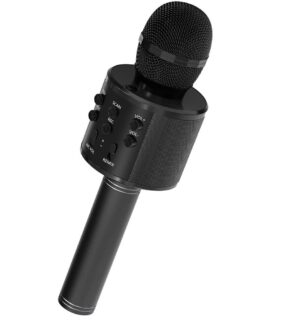 MICROFONO DE MANO KARAOKE BLUETOOTH USB VR2 SW-585 NEGRO WS-858