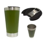 VASO CERVECERO TERMICO 502 ML CON DESTAPADOR VR3 SS037 VERDE