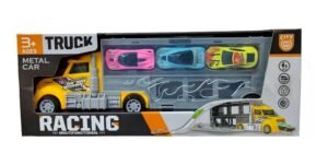 CAMION VALIJA PORTA 3 AUTOS C/ LANZADOR VR1 866-105 CABINA AMARILLA