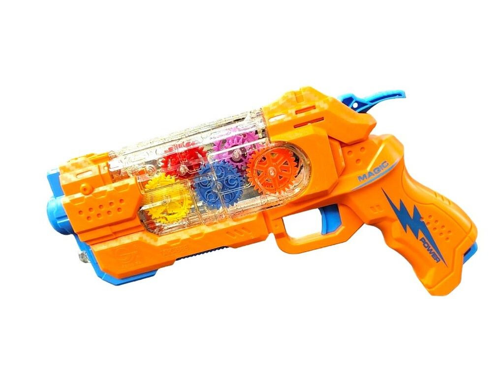 PISTOLA ESPACIAL GEAR 3D LUZ Y SONIDO CON PROYECTOR VR1 7806 NARANJA - Imagen 4