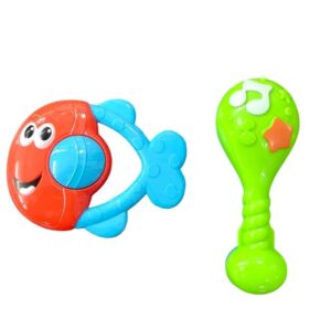 SET X2 SONAJEROS PEZ Y MARACA BABY GUS VR3 51384 MARACA VERDE - Imagen 2