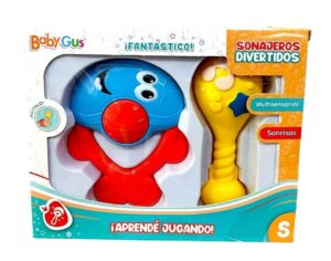 SET X2 SONAJEROS PEZ Y MARACA BABY GUS VR2 51384 MARACA AMARILLA