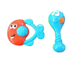 SET X2 SONAJEROS PEZ Y MARACA BABY GUS VR1 51384 MARACA AZUL - Imagen 4