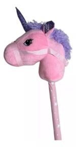 UNICORNIO CABEZA DE PELUCHE CON PALO Y SONIDO VR1 TW-2202 ROSA
