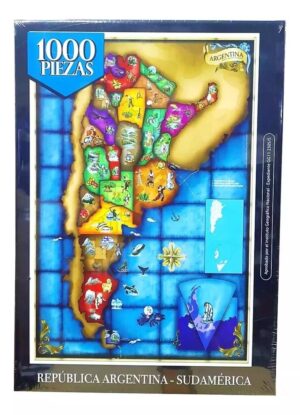 PUZZLE ROMPECABEZAS X 1000 PZS PAISAJES ARGENTINOS VR15 FD176 MAPA ARGENTINA