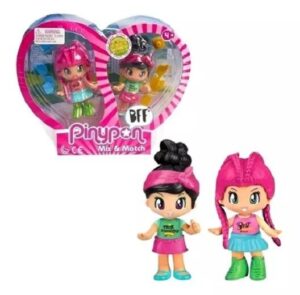 FIGURAS PINYPON X2  MEJORES AMIGAS C/ ACC ORIGINAL VR2 15572 PELO ROSA Y NEGRO