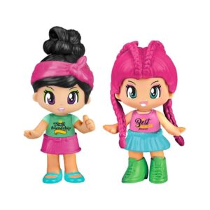 FIGURAS PINYPON X2  MEJORES AMIGAS C/ ACC ORIGINAL VR2 15572 PELO ROSA Y NEGRO - Imagen 5