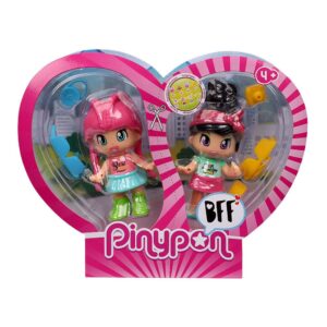 FIGURAS PINYPON X2  MEJORES AMIGAS C/ ACC ORIGINAL VR2 15572 PELO ROSA Y NEGRO - Imagen 2