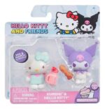 FIGURA PACK X2 HELLO KITTY CON ACCESORIO VR2 HKT0001 KUROMI HELLO KITTY VESTIDO VERDE AQUA