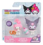 FIGURA PACK X2 HELLO KITTY CON ACCESORIO VR6 HKT0001 KUROMI Y MY MELODY CON UNA ROSCA