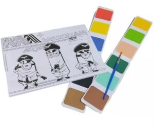 SET ARTE PINTANDO COLOREA C/ ACUARELAS MINIONS COD UMN00351 - Imagen 3