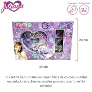 SET BIJOU JULIANA CRISTAL CON VALIJITA FORMA CORAZON COD SISJUL091 - Imagen 4