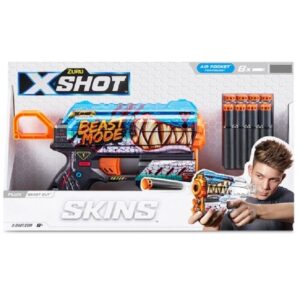 PISTOLA X-SHOT C/ DARDOS SKINS FLUX ZURU VR8 7298 BEST OUT