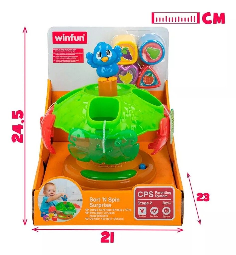 JUEGO ENCASTRE PAJARITO CARROUSEL LUZ Y SONIDO WINFUN COD 000752 - Imagen 5