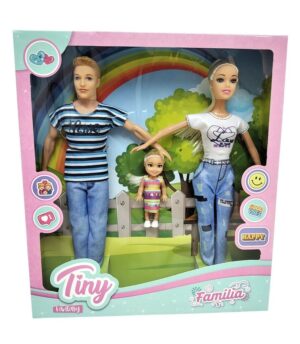 MUÑECA TINY FAMILIA CON KEVIN Y SU HIJA VR2 53519 KEVIN REMERA RAYADA