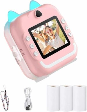 CAMARA IMPRESORA DE FOTOS INFANTIL CON JUEGOS MP3 VR1 Q5 ROSA - Imagen 4