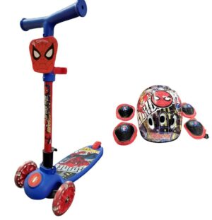 MONOPATIN SPIDERMAN PLEGABLE CON KIT DE PROTECCION VR2 12212 AZUL