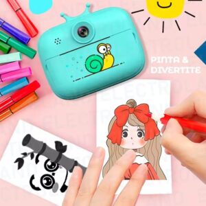 CAMARA IMPRESORA DE FOTOS INFANTIL CON JUEGOS MP3 VR2 D11 CELESTE - Imagen 3