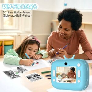 CAMARA IMPRESORA DE FOTOS INFANTIL CON JUEGOS MP3 VR2 D11 CELESTE - Imagen 4