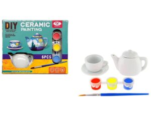 JUEGO DE TE 6 PZAS CERAMICA PARA PINTAR DIDACTICA COD YE00969