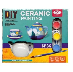 JUEGO DE TE 6 PZAS CERAMICA PARA PINTAR DIDACTICA COD YE00969 - Imagen 3